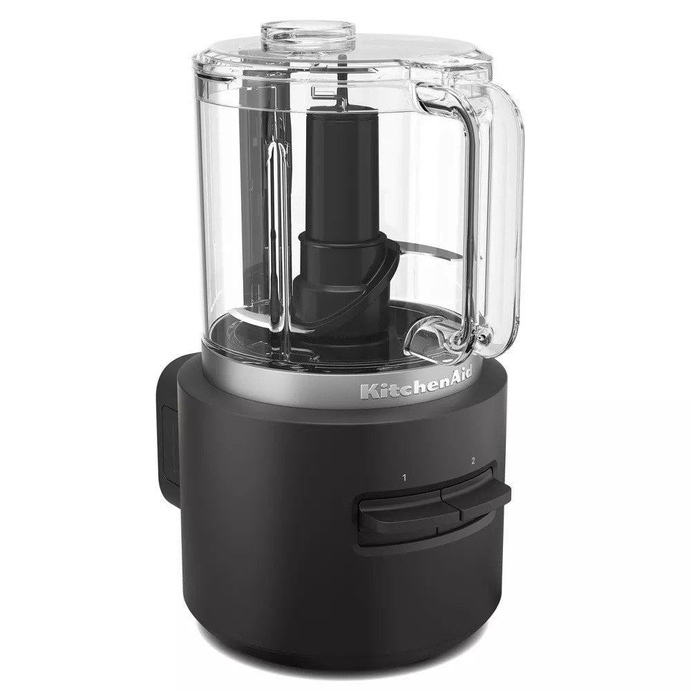 KitchenAid Black Matte Cordless Food Chopper with Stainless Steel Blades