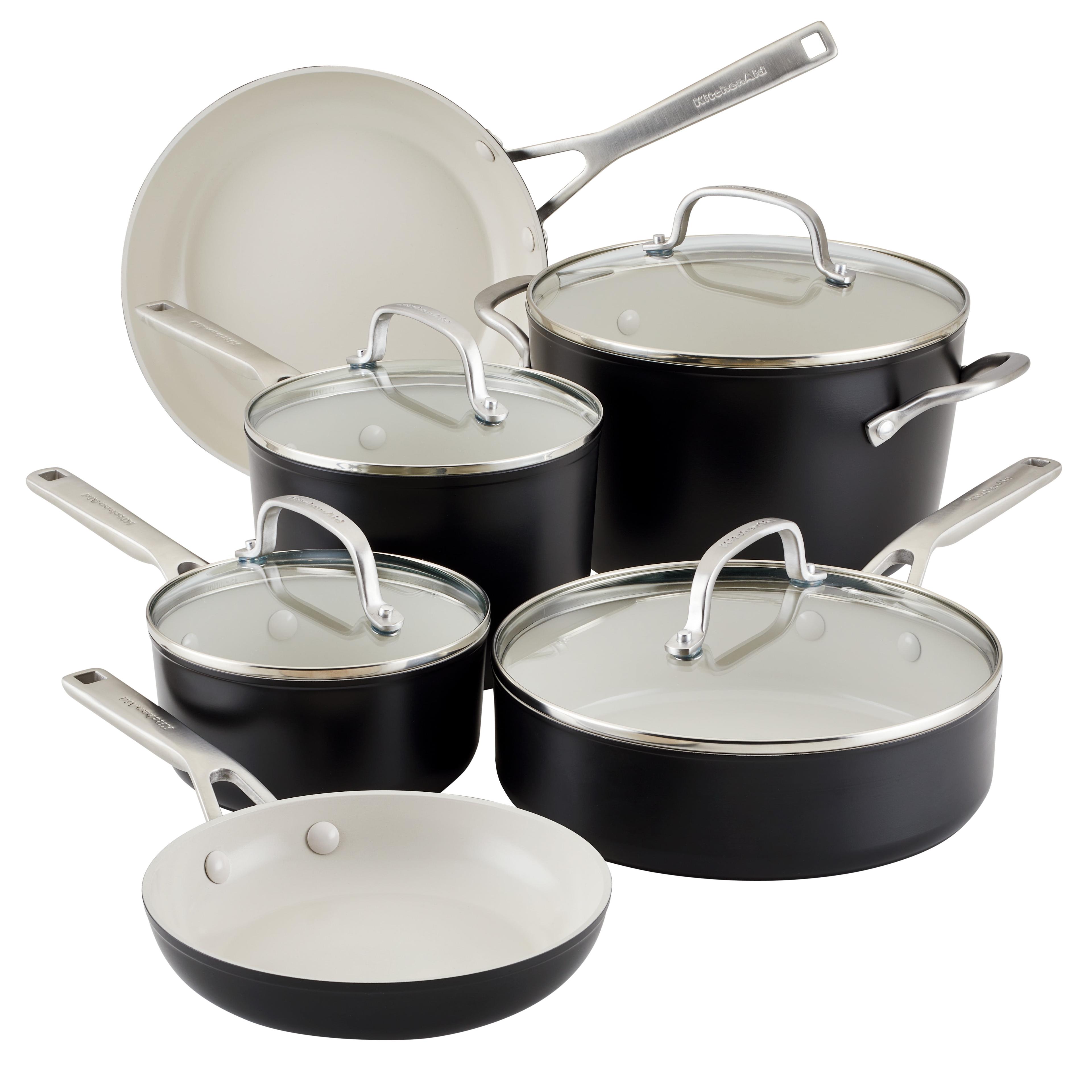 KitchenAid ® Matte Black Hard-Anodized Ceramic Non-Stick 10-Piece Cookware Set