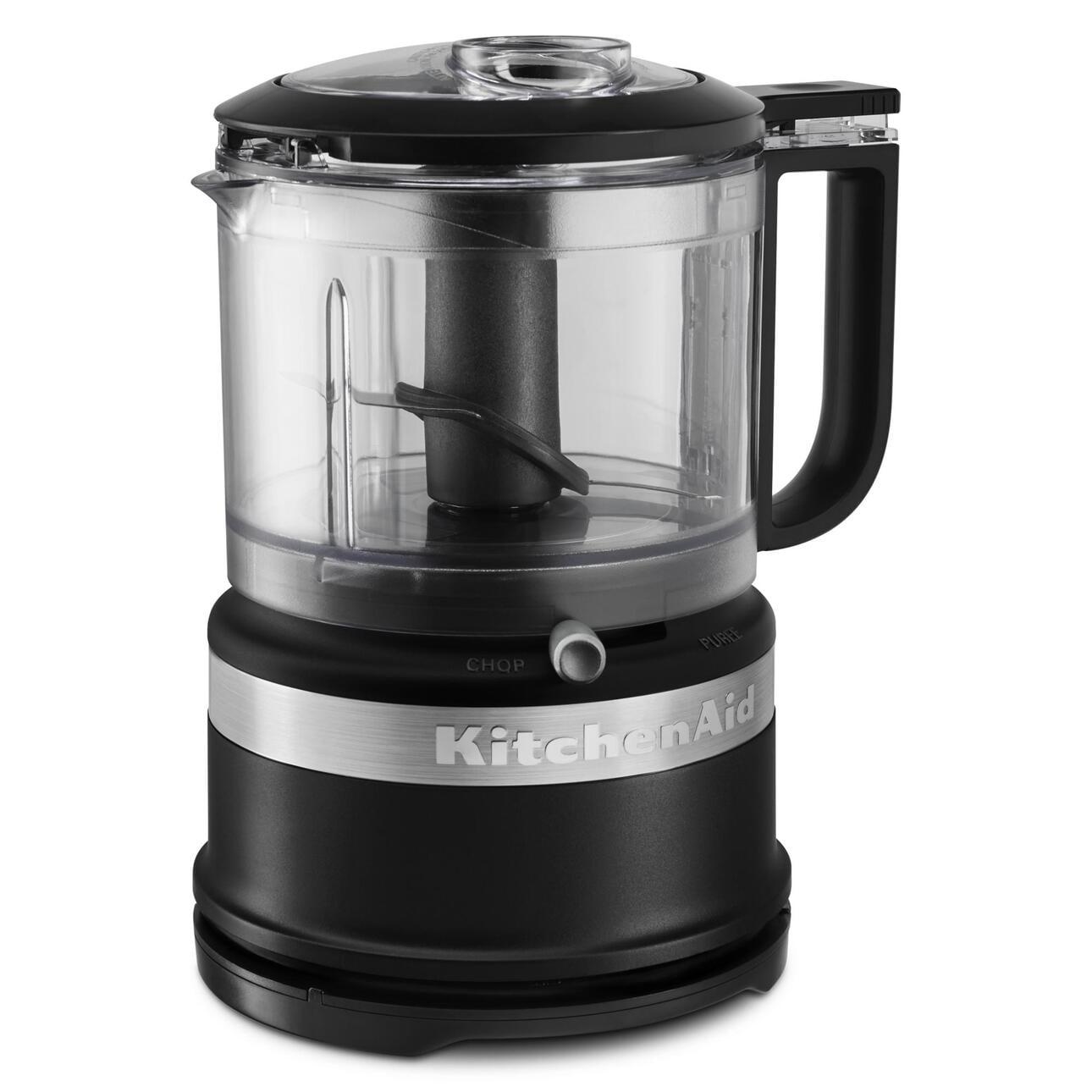 Black Matte 3.5-Cup Food Chopper with Stainless Steel Blade