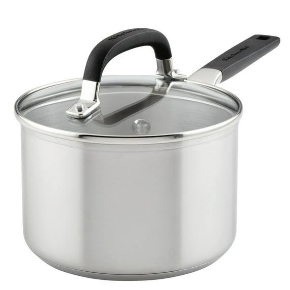 KitchenAid® KitchenAid Stainless Steel Induction Sauce Pan with Measuring Marks and Lid, 2 Quart