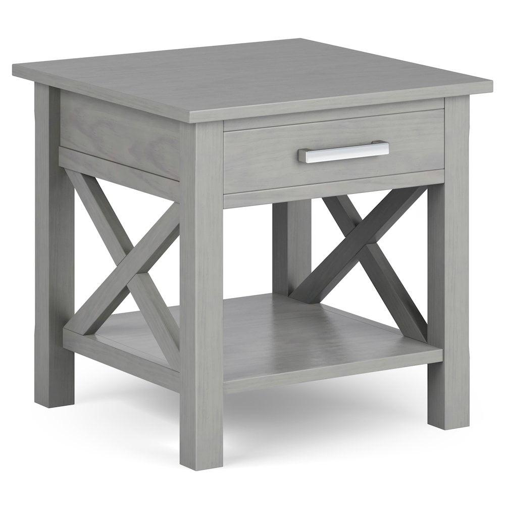 Simpli Home Kitchener 21"W Solid Mango Wood Square End Table with Storage Drawer