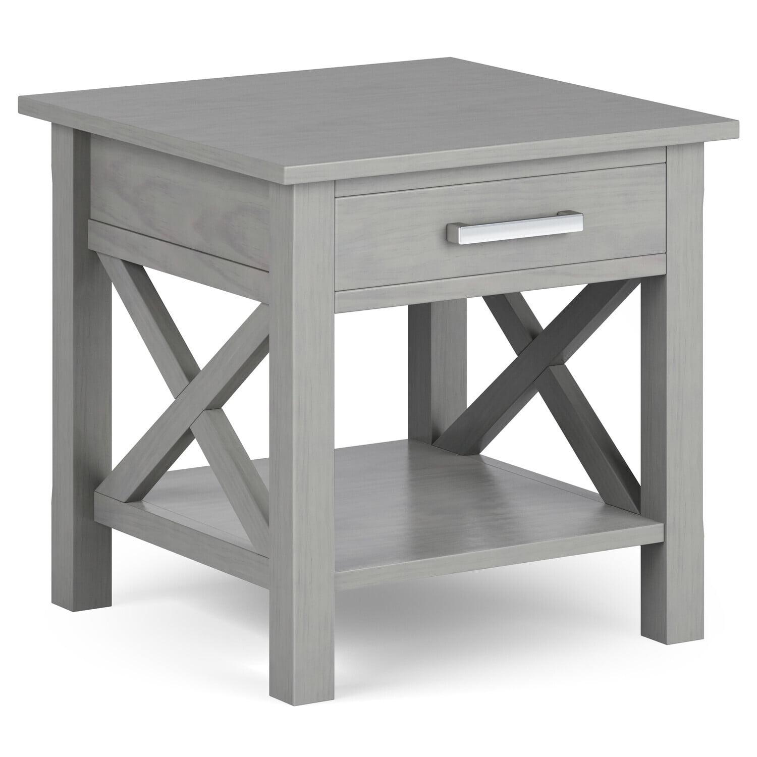 Simpli Home Kitchener 21"W Solid Mango Wood Square End Table with Storage Drawer