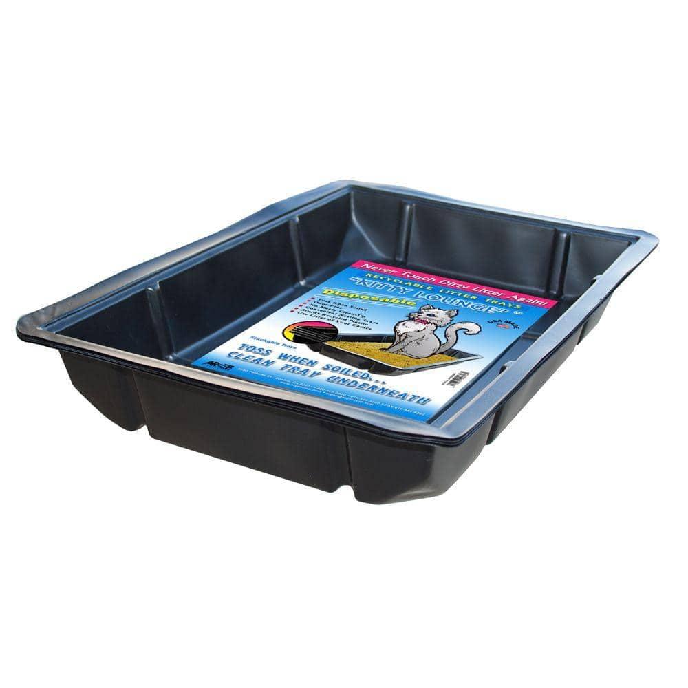 Black Rectangular Disposable Plastic Litter Trays, 50-Pack