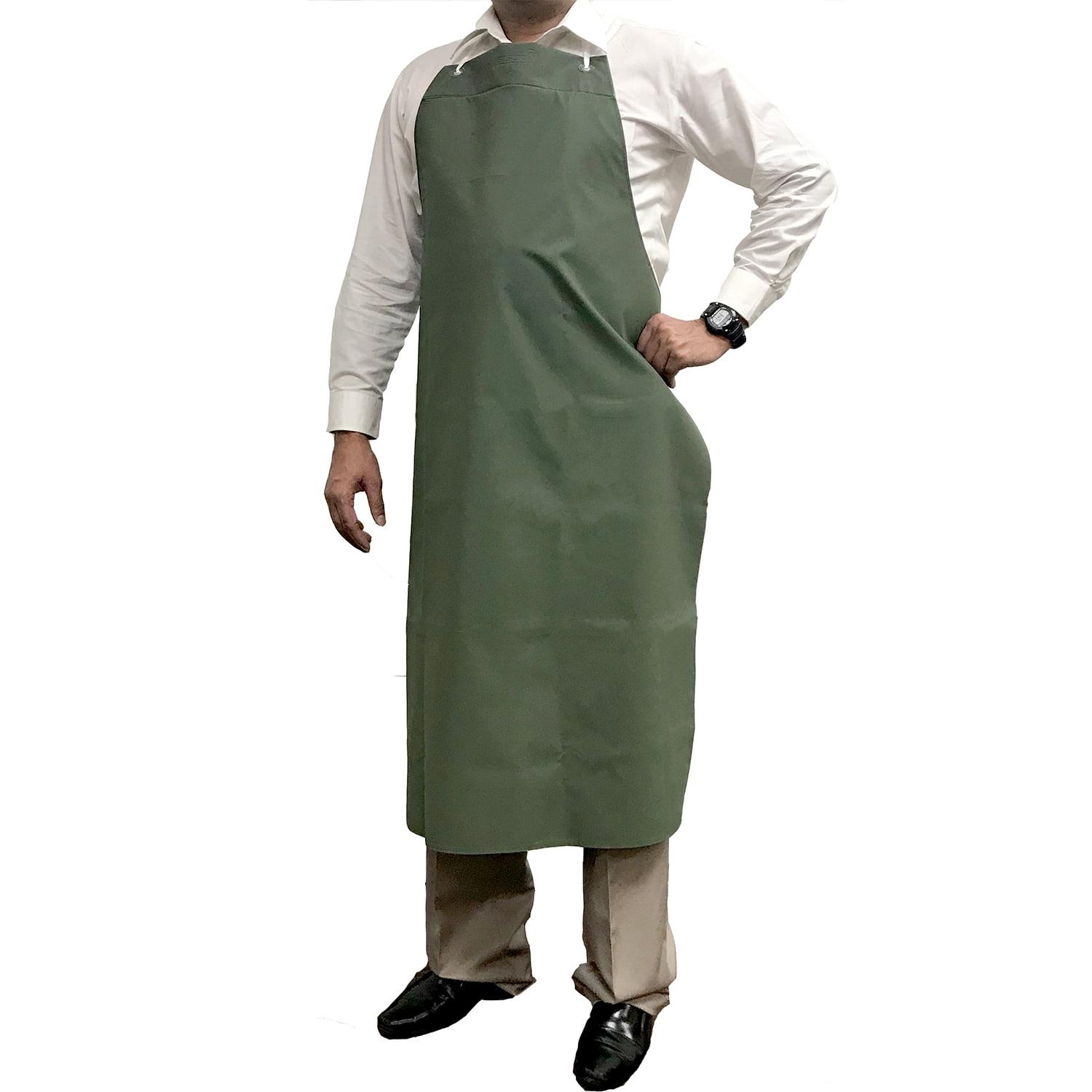 Green Adjustable Waterproof Vinyl Bib Apron, Small