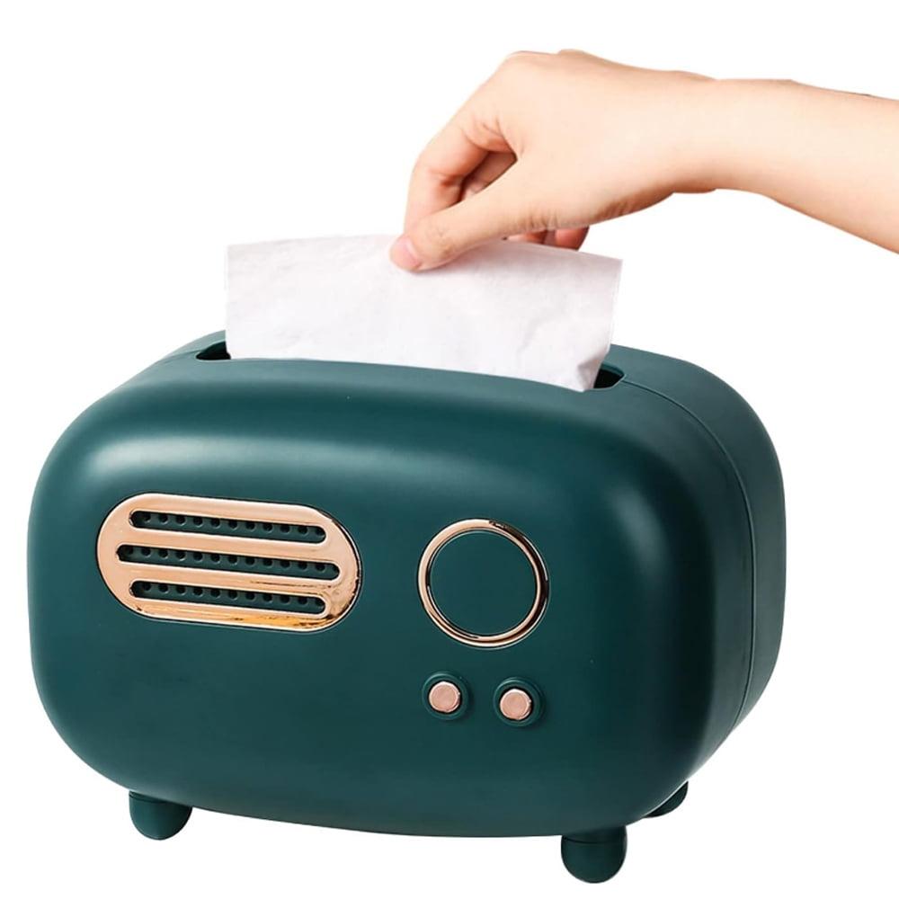 Cute Kleenex Box Cover Holder: Retro Radio Model Tissue Box for Home Living Room Decor