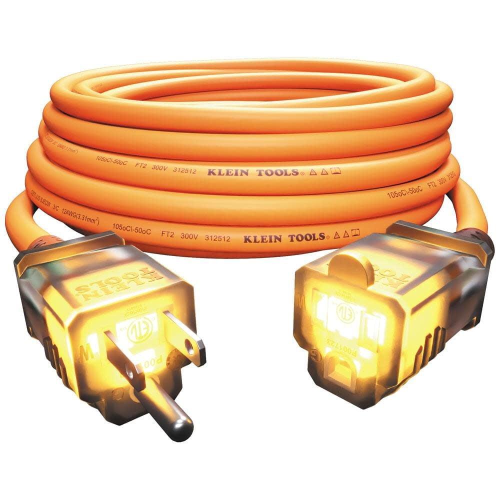 25-Foot Orange LED Glow End Extension Cord