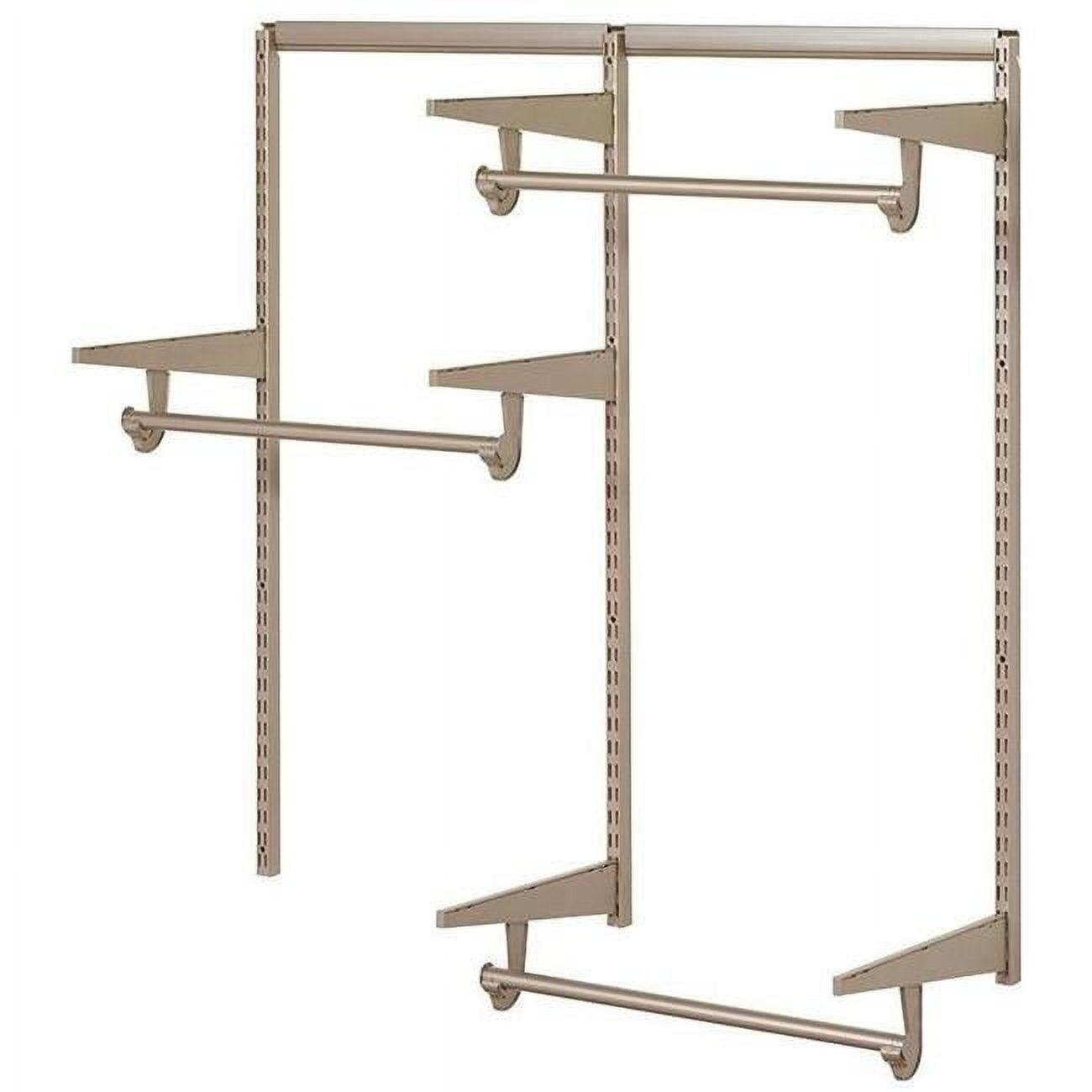 Champagne Nickel 4 ft. Steel Closet Organizer Kit