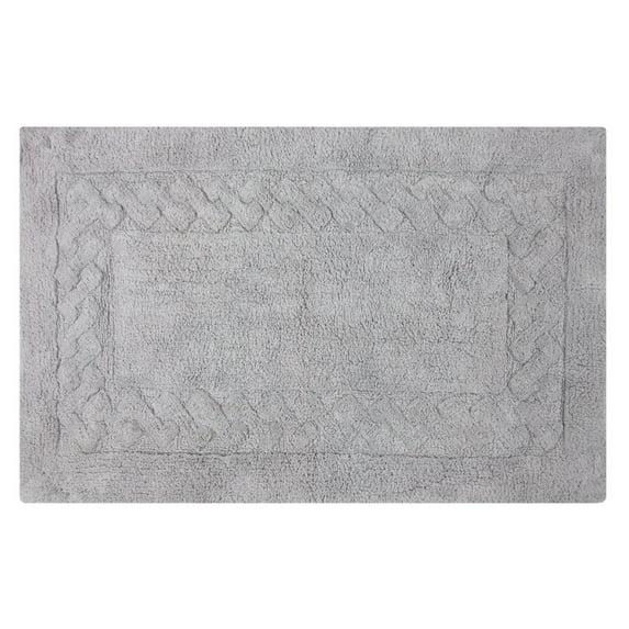 Knightsbridge Chain Bath Rug Cotton Non Skid Back - 20" x 30", Silver