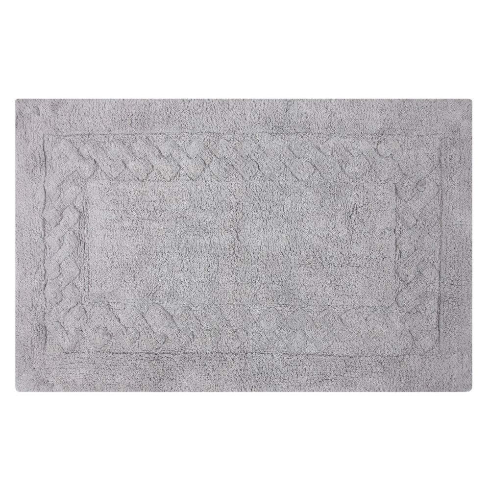 Knightsbridge Chain Bath Rug Cotton Non Skid Back - 20" x 30", Silver