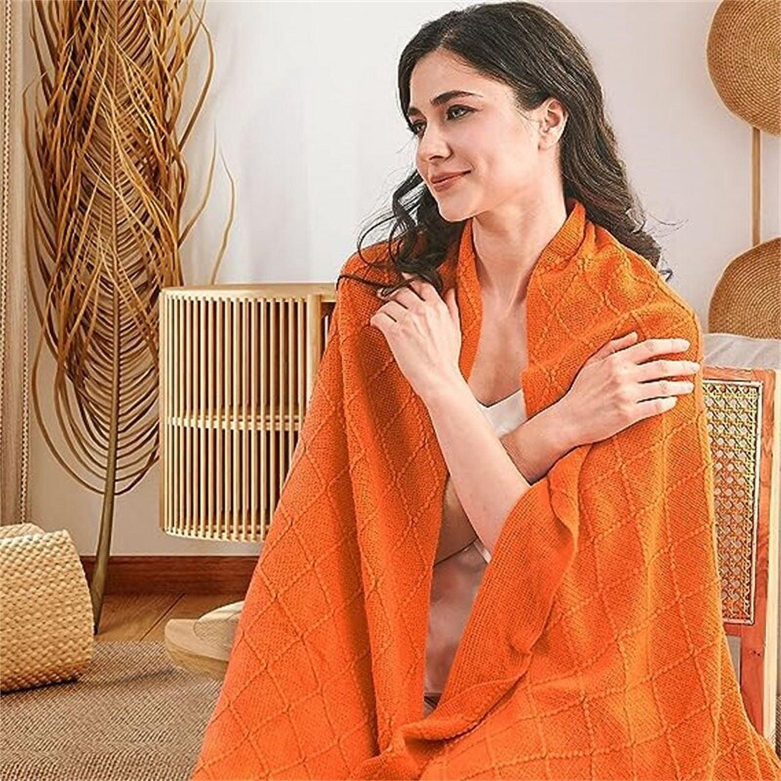 Knitted Throw Blankets Burnt Orange - Throw (50" x 60")