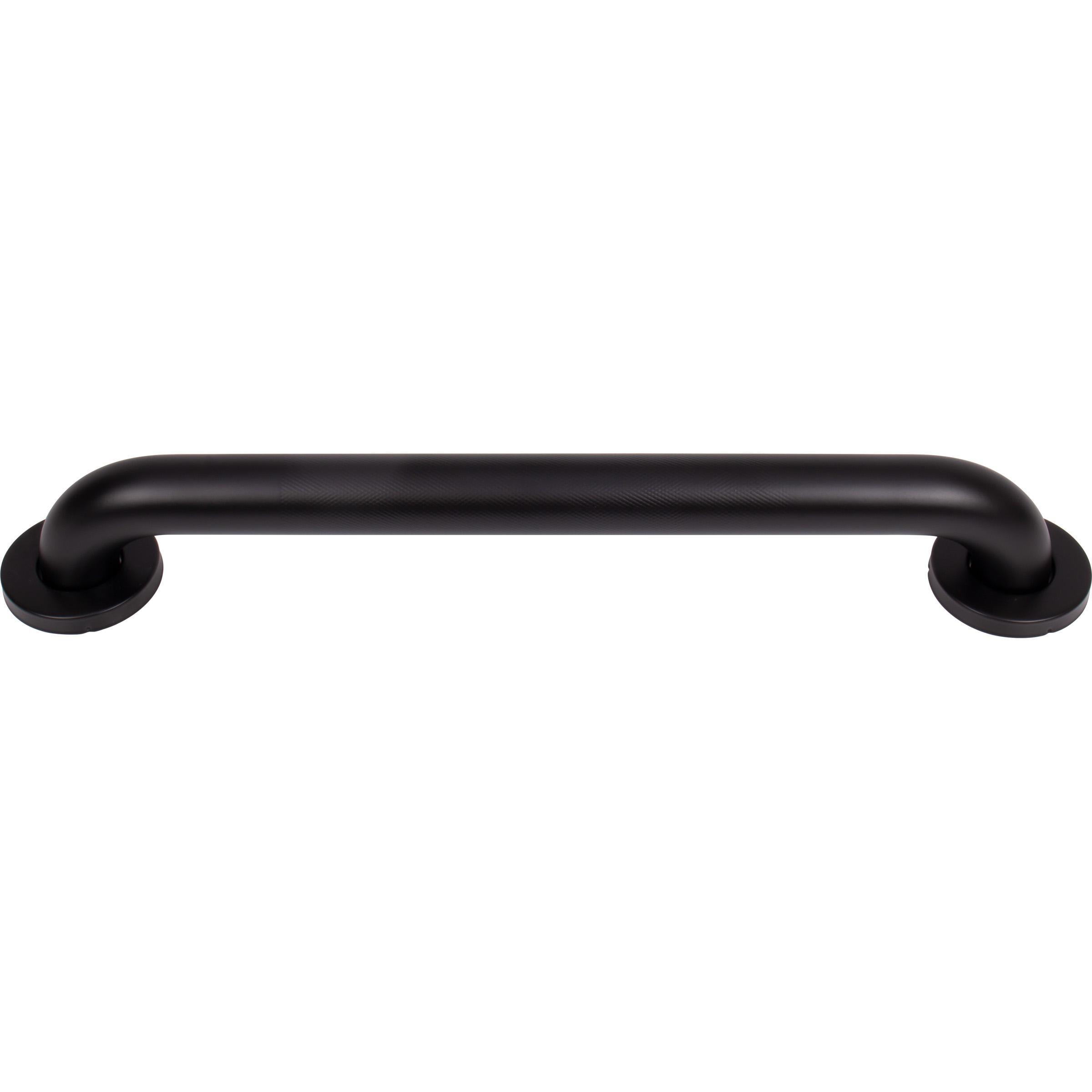 Knurled Grab Bar, 18 Inches, 1-1/2" Diameter, 1-1/2" Wall Clearance, Concealed Screws, Matte Black by Stone Harbor Hardware