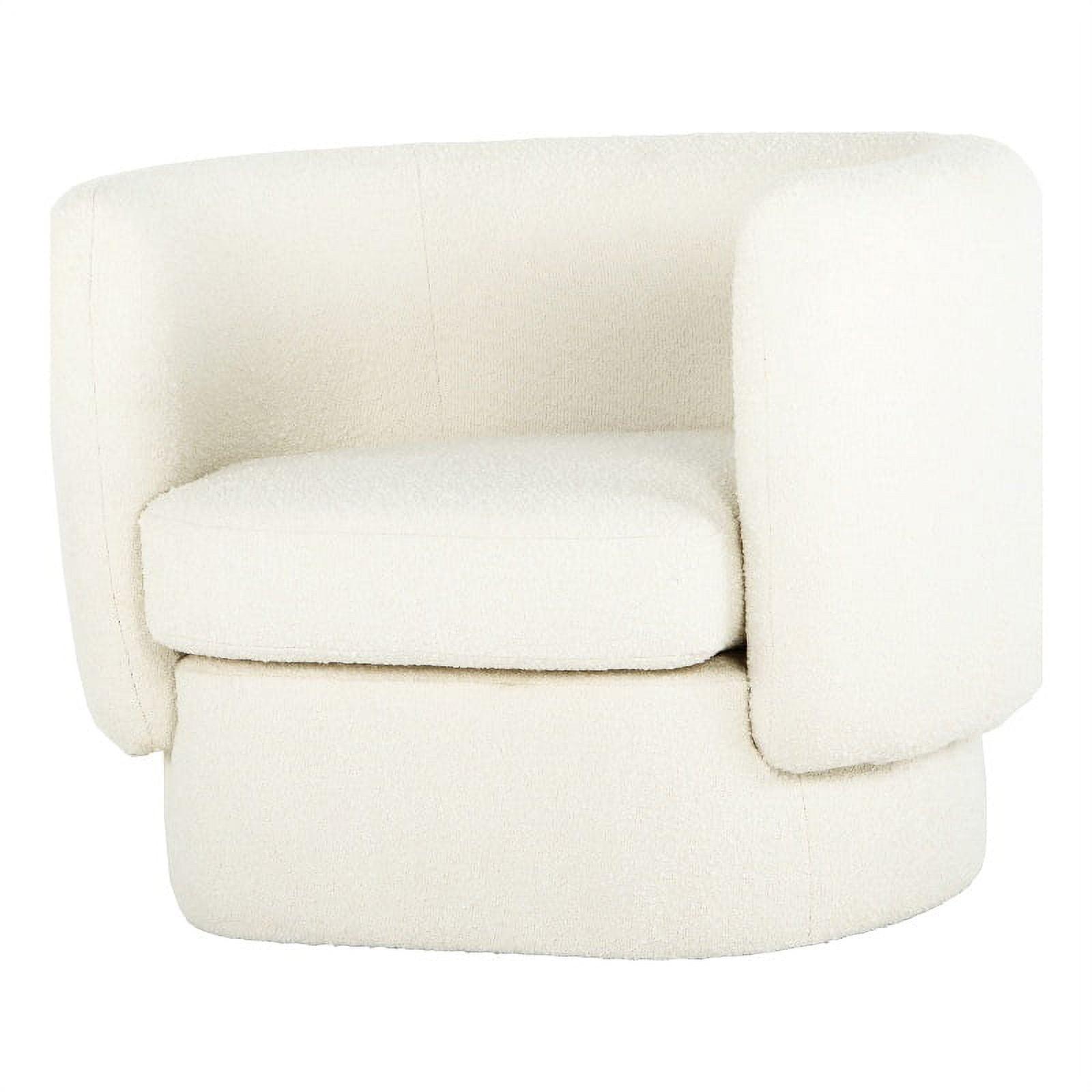 Maya White Curved Barrel Accent Chair with Foam Cushions