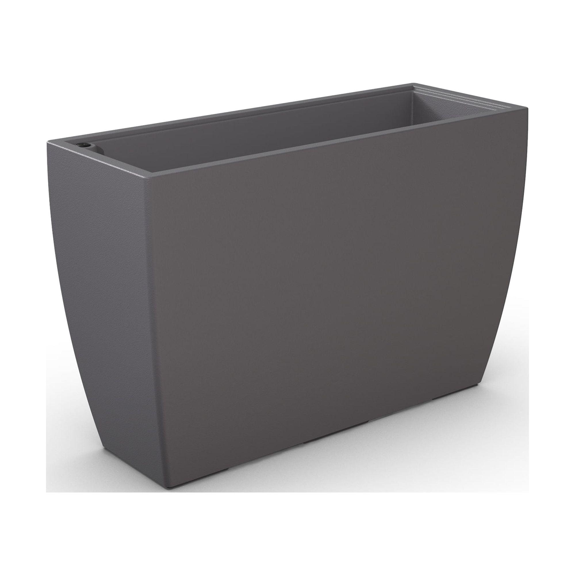 Graphite Grey Contemporary 36" Trough Resin Planter with Self-Watering Feature