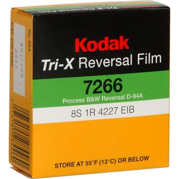 Kodak TXR-464 Tri-X Reversal Black & White, Silent Super 8 Movie Film, 50 Foot Cartridge, Film #7266, ISO 200 / 160, USA