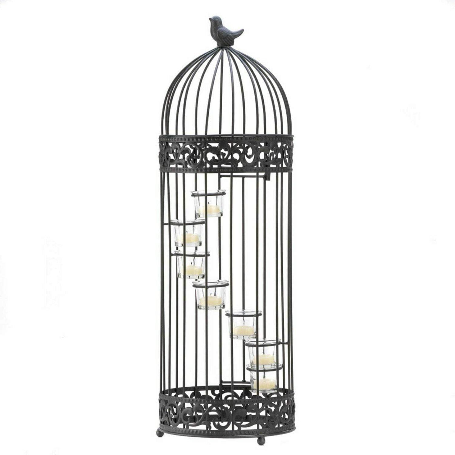 Spiral Staircase Tealight Holder with Birdcage Design