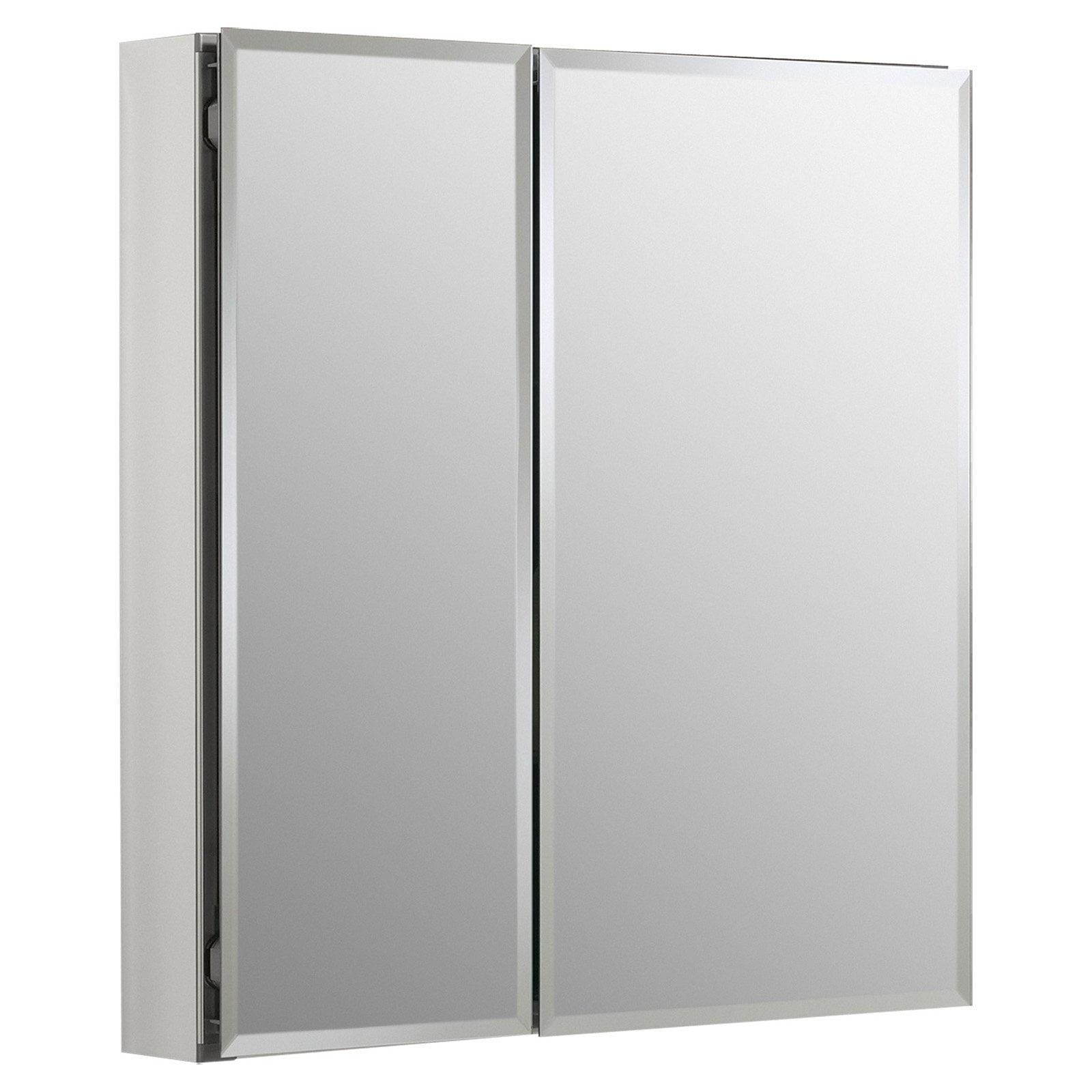 CLC Aluminum Two-Door Medicine Cabinet With Mirrored Doors, Beveled Edges