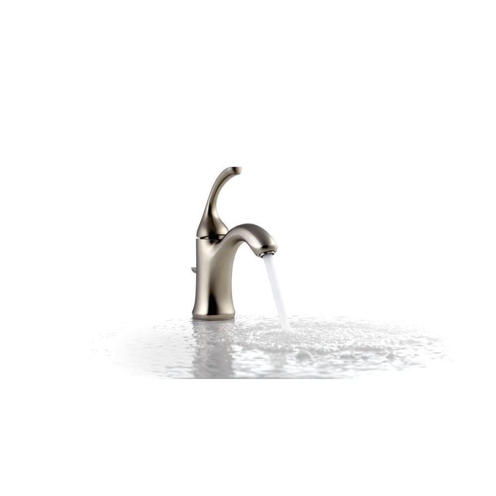 Elegant Forté Single-Handle Brushed Nickel Bathroom Sink Faucet