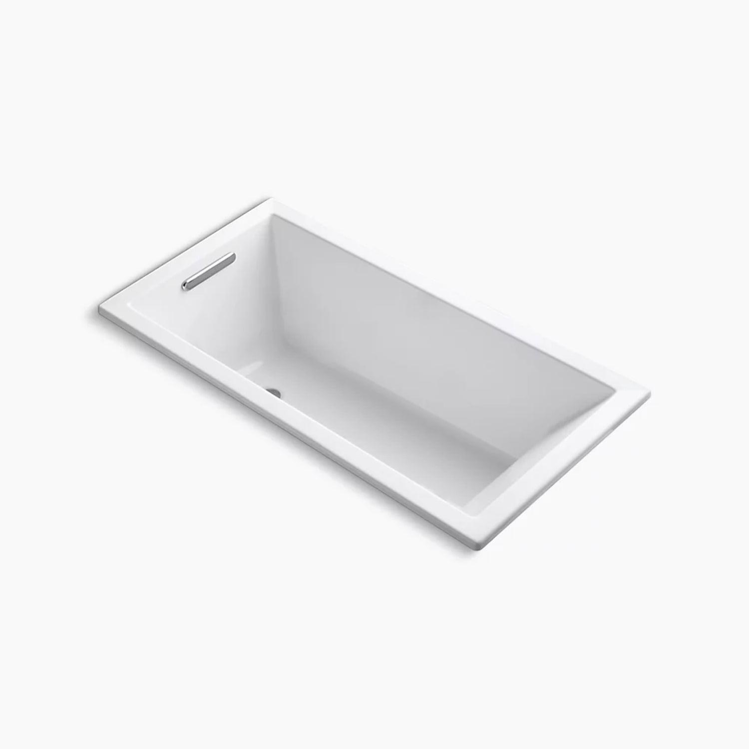 Underscore® 60" x 30" Drop-In or Undermount Acrylic Soaking Bathtub with Sloped Backrest