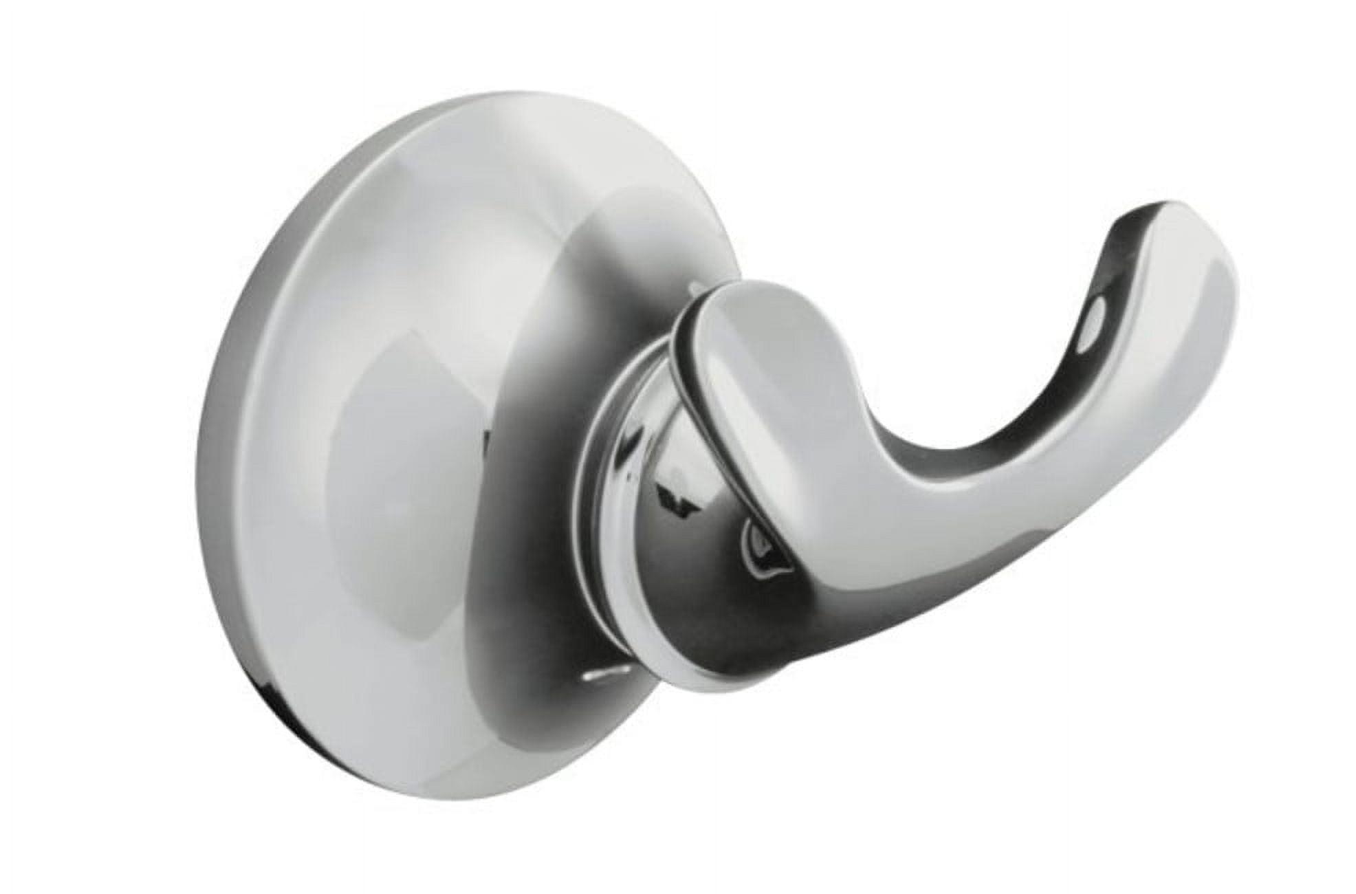 Polished Chrome Double Robe Hook with Sculpted Design