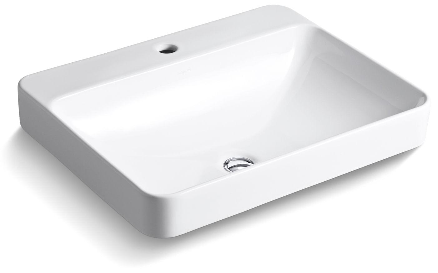 Sleek Minimalist White Ceramic Rectangular Vessel Sink
