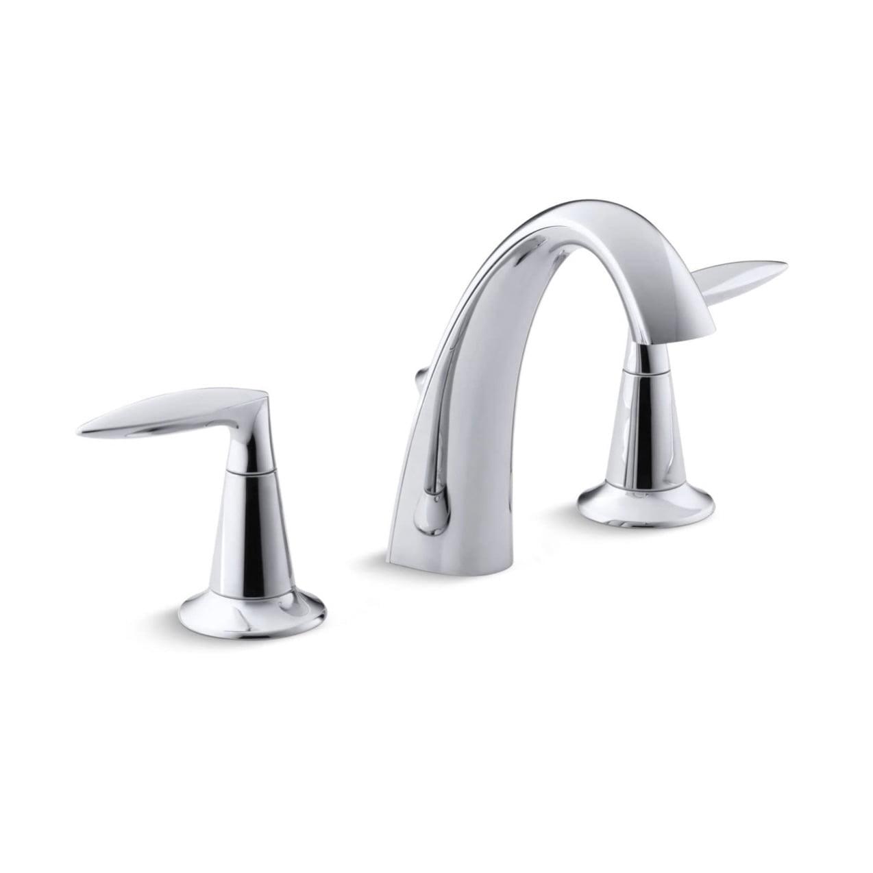 Kohler Alteo Widespread Bathroom Faucet with Pop-Up Drain Assembly, 3-Hole 2-Handle Bathroom Sink Faucet, 1.2 gpm