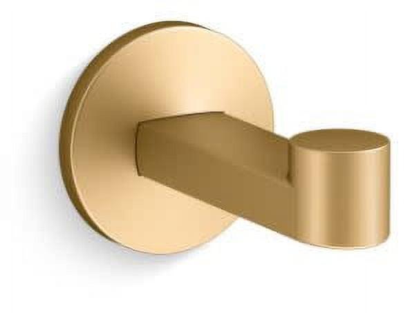 Vibrant Brushed Moderne Brass Minimalist Robe Hook