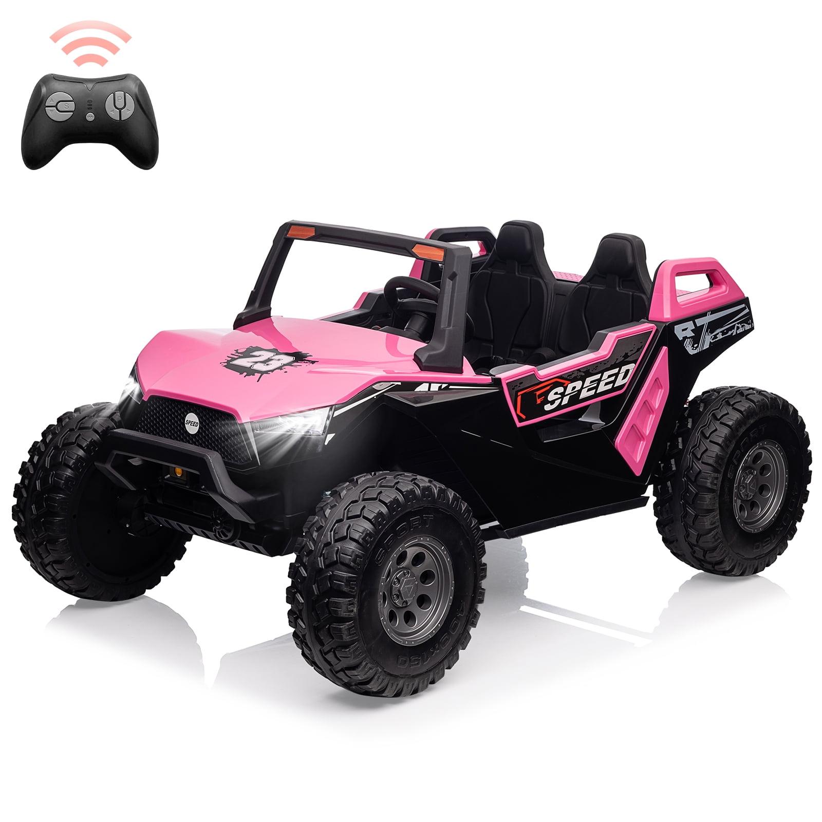 Pink 24V Dual Control 2-Seater Ride-On UTV Car