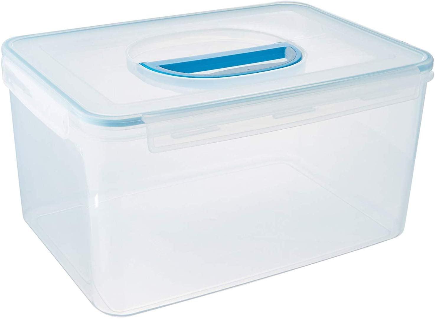 Extra Large Clear Plastic Food Storage Container with Snap Lid