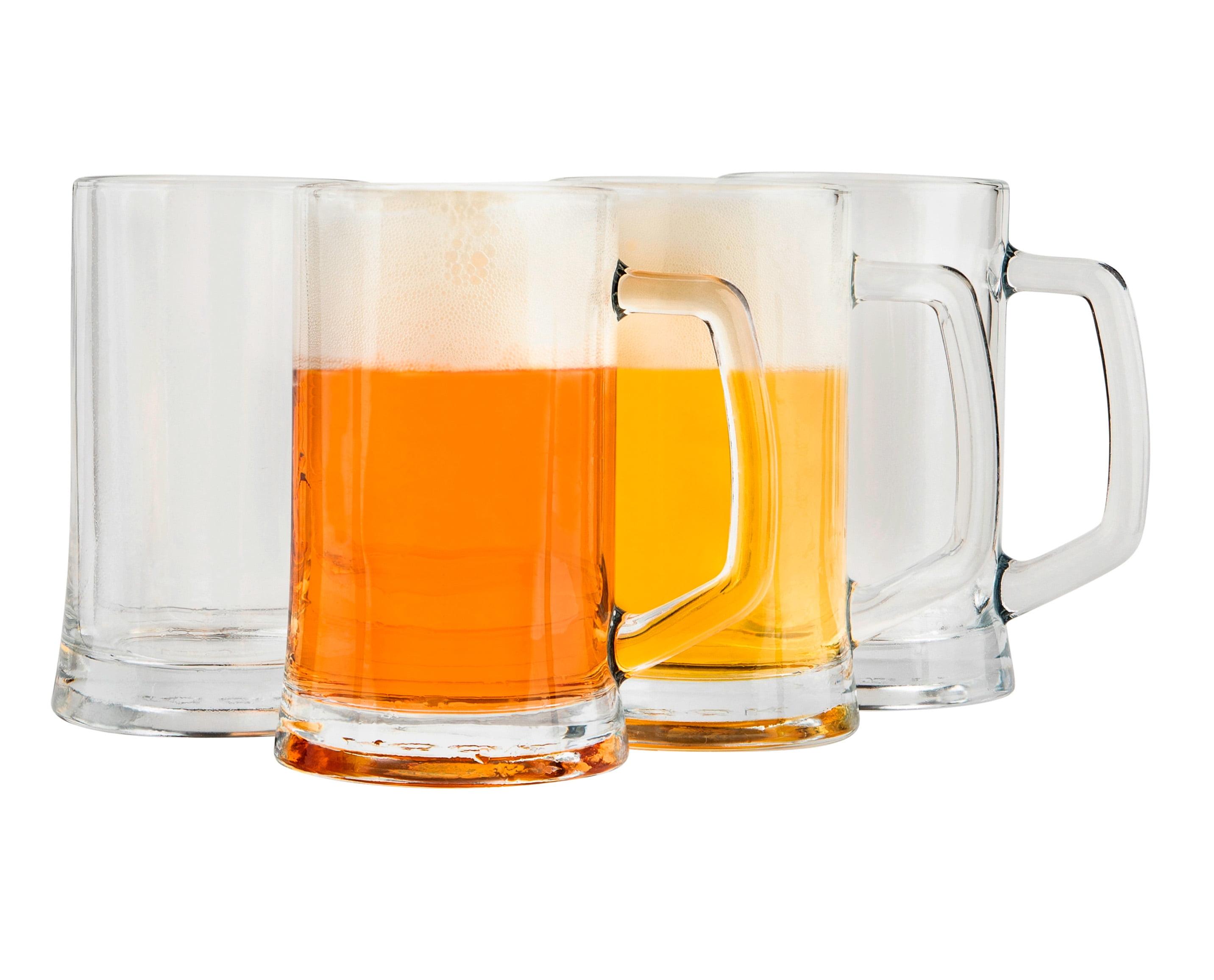 Kook Glass Mugs, 12.7 oz, Clear, Set of 4