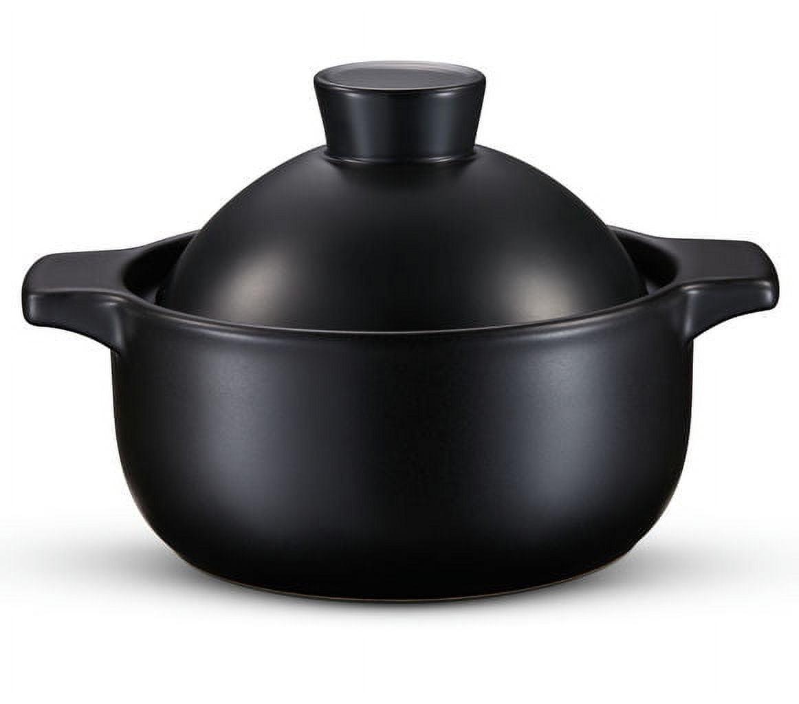 Kook Stoneware Dolsot Pot, 68 oz, Black