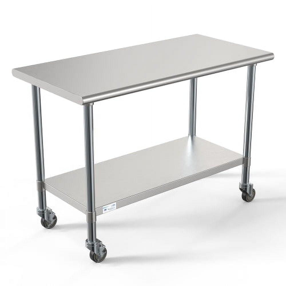 KoolMore 24" x 48" Stainless Steel Work Table with Casters