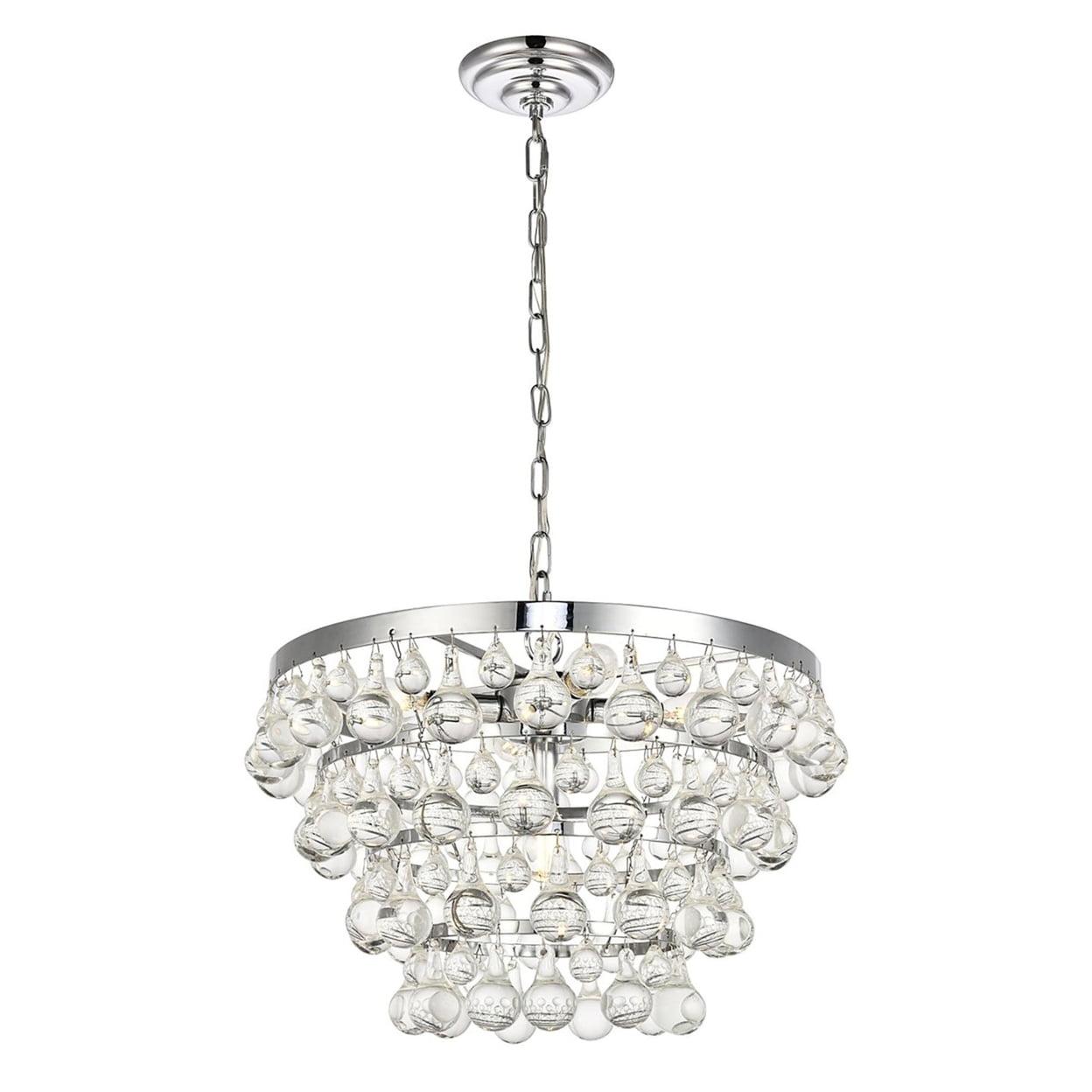 Elegant Lighting Kora Collection Pendant D17 H10.9 Lt:5 Chrome Finish