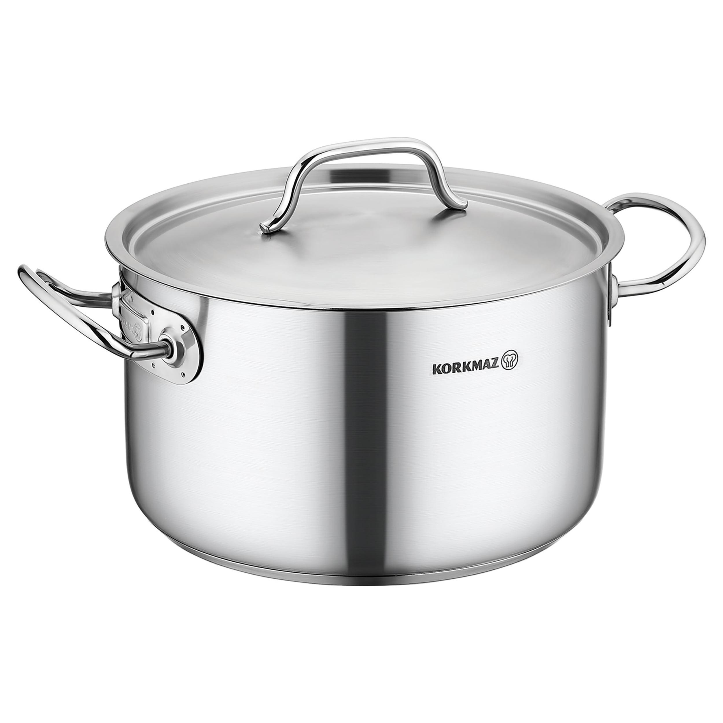 Korkmaz Gastro Proline Stainless Steel Casserole with Lid in Silver