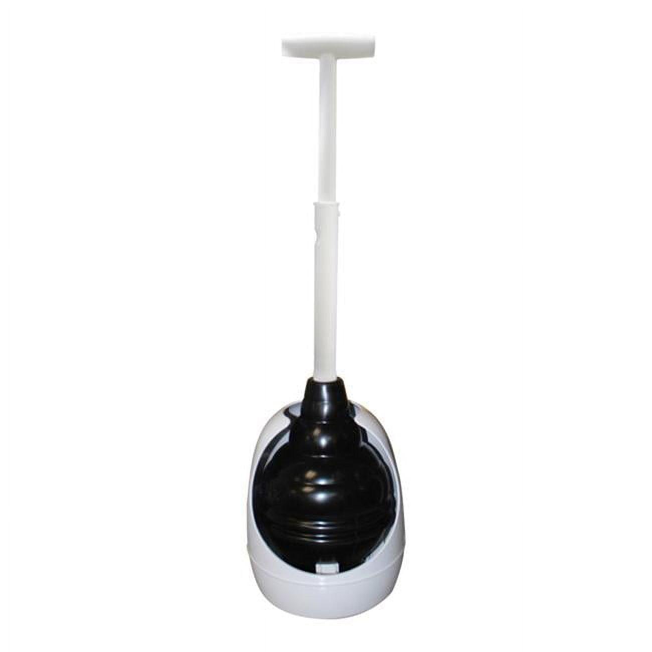 Beehive Black and White Toilet Plunger with Holder