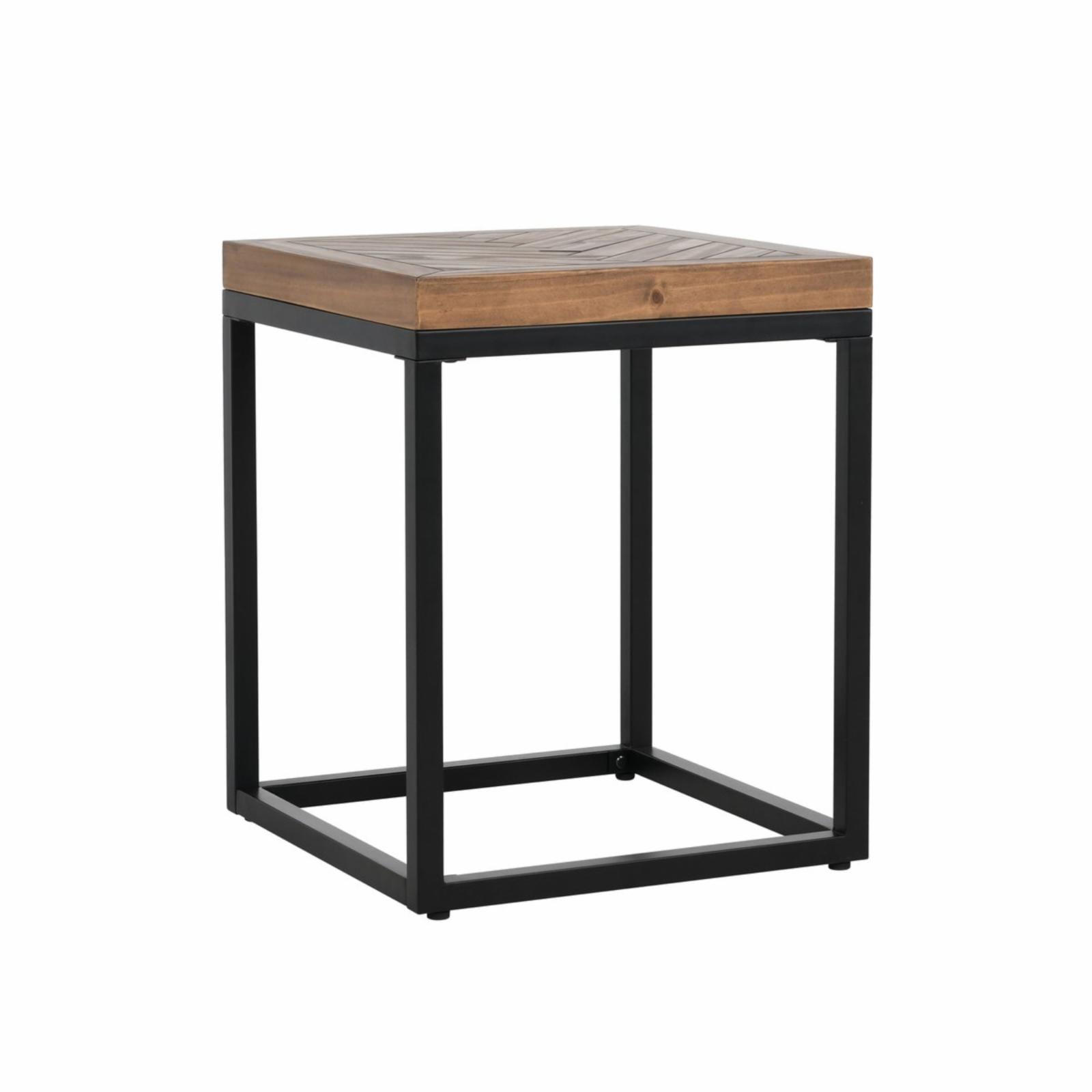 Chantel 18" Square Reclaimed Wood and Iron End Table