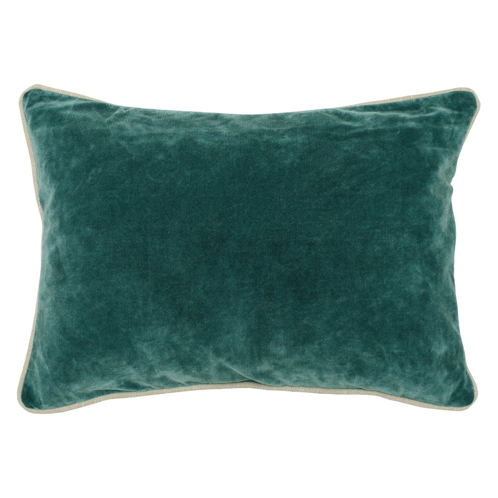 Kosas Home Harriet Velvet 14-inch x 20-inch Throw Pillow, Mallard Green