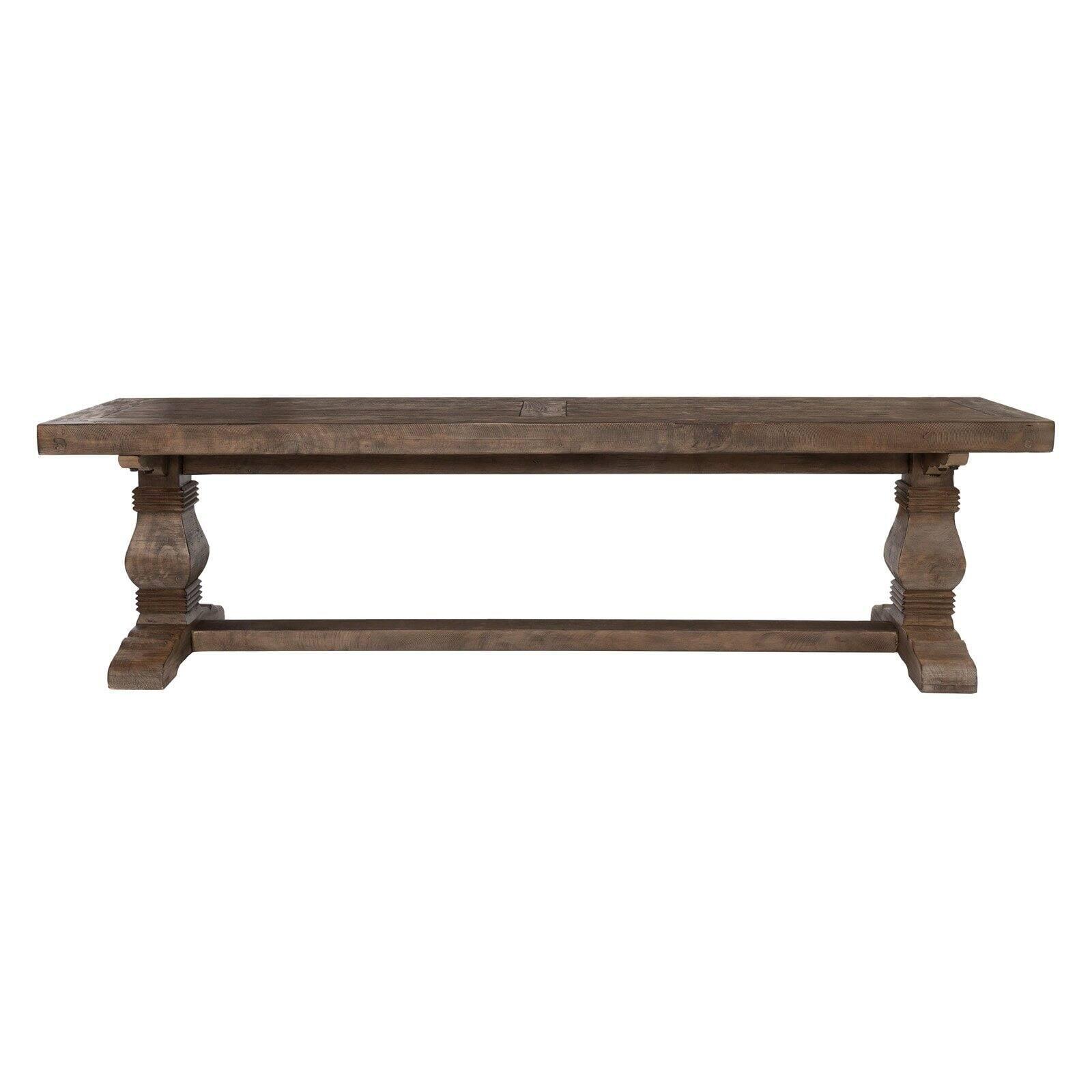 Quincy Rustic Reclaimed Pine Pedestal Base 66" Bench