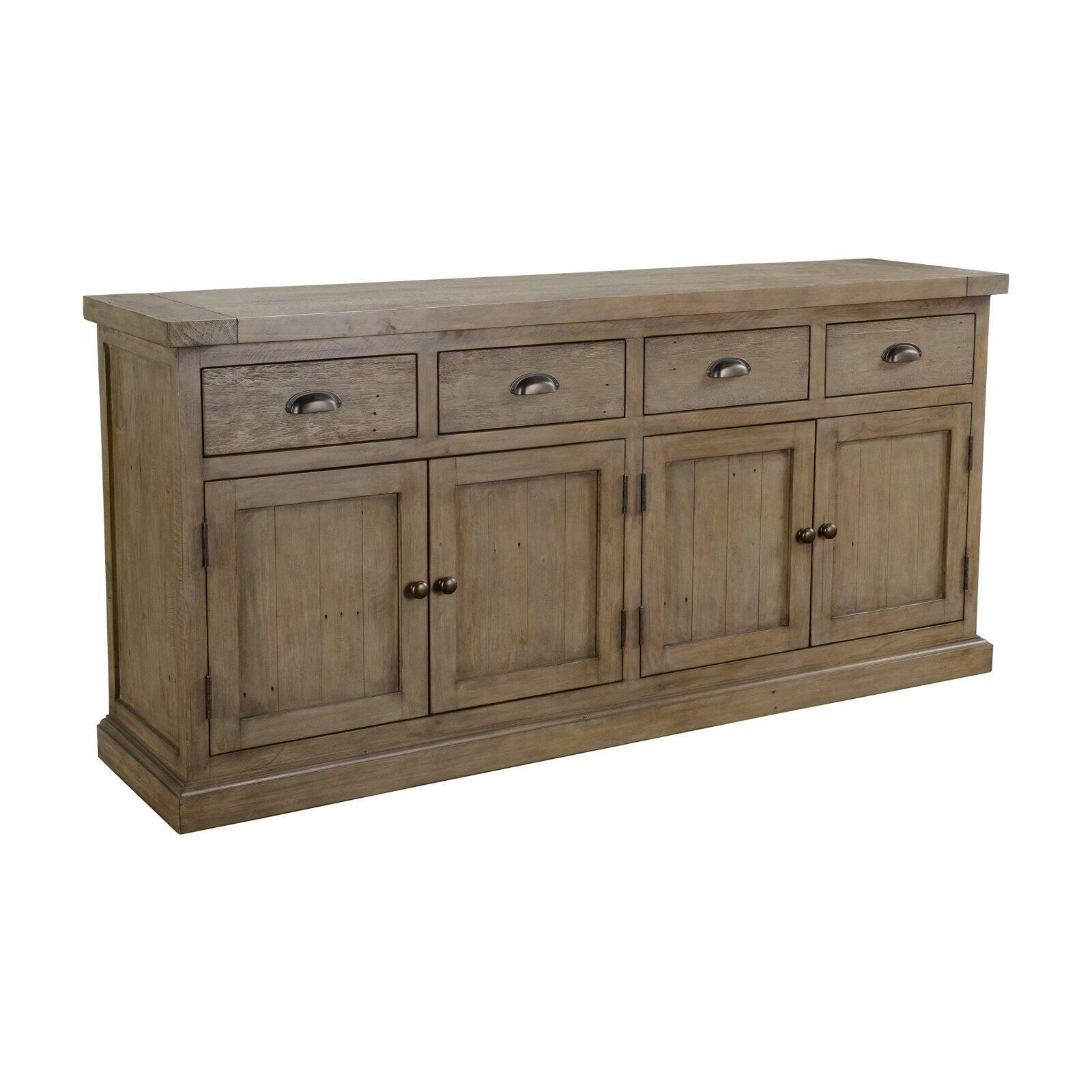 Quincy Reclaimed Pine 4-Drawer 4-Door Desert Grey Sideboard