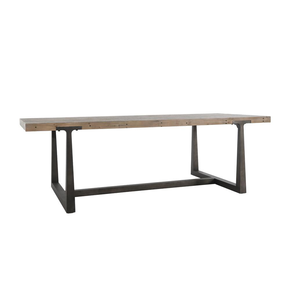 Reclaimed Pine and Tube Iron 94" Contemporary Dining Table