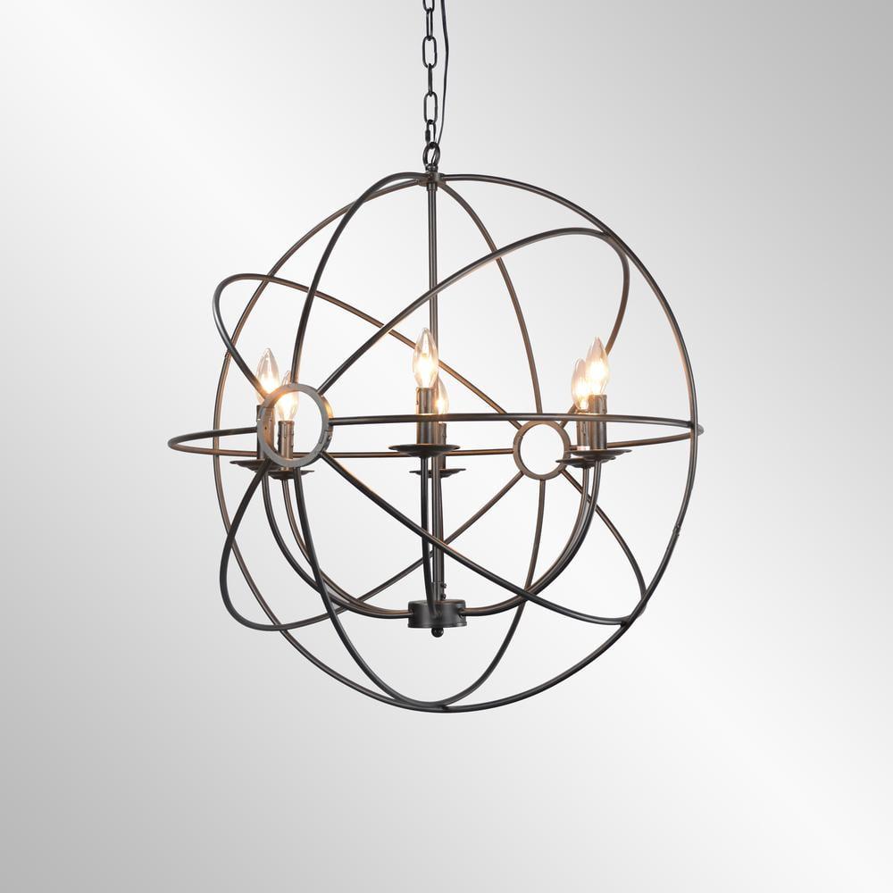 Voltaire Modern Atom-Inspired 30" Gray Chandelier