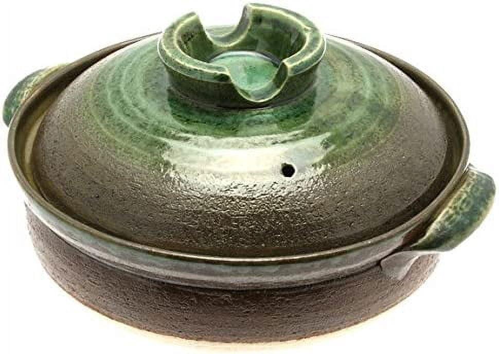 Kotobuki Donabe Japanese Hot Pot, Large, Brown/Green