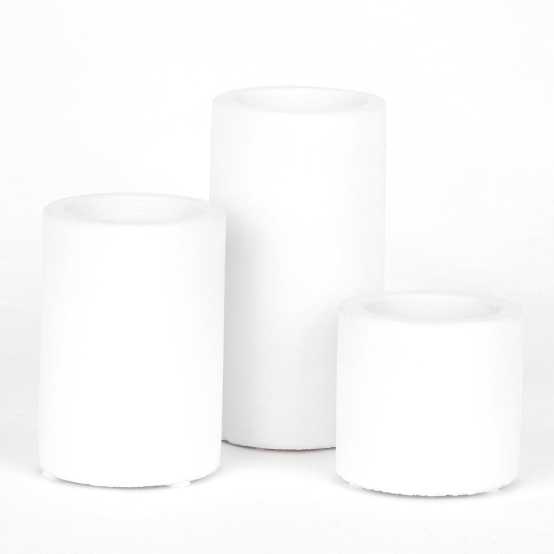 Matte White Ceramic Tabletop Candle Holder Set of 3