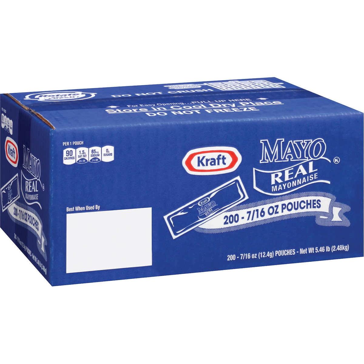 Kraft Real Mayonnaise 200-Pack 0.43 oz Pouches