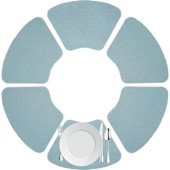 Kraftware Fishnet Wedge Placemats to Add Color to Any Round Outdoor Table (Set of 6) Niagara Blue