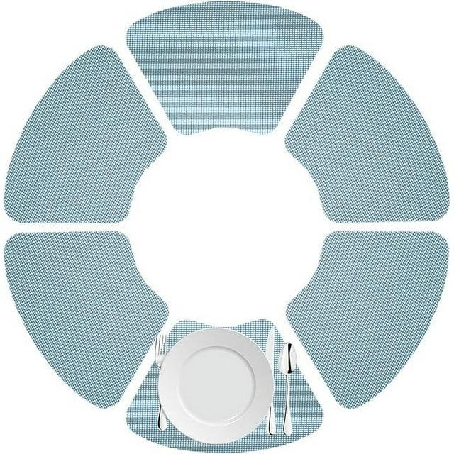 Kraftware Fishnet Wedge Placemats to Add Color to Any Round Outdoor Table (Set of 6) Niagara Blue