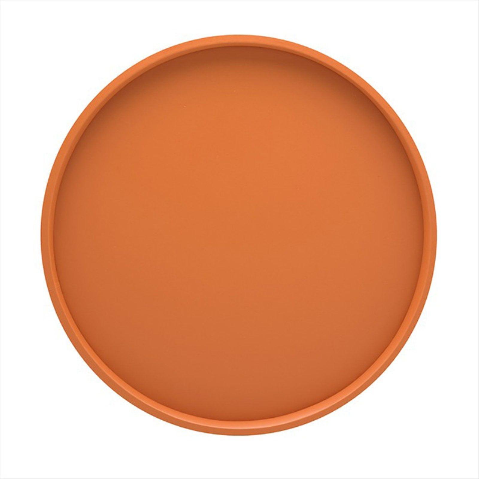 Spicy Orange Round Vinyl Serving Tray, 14-Inch