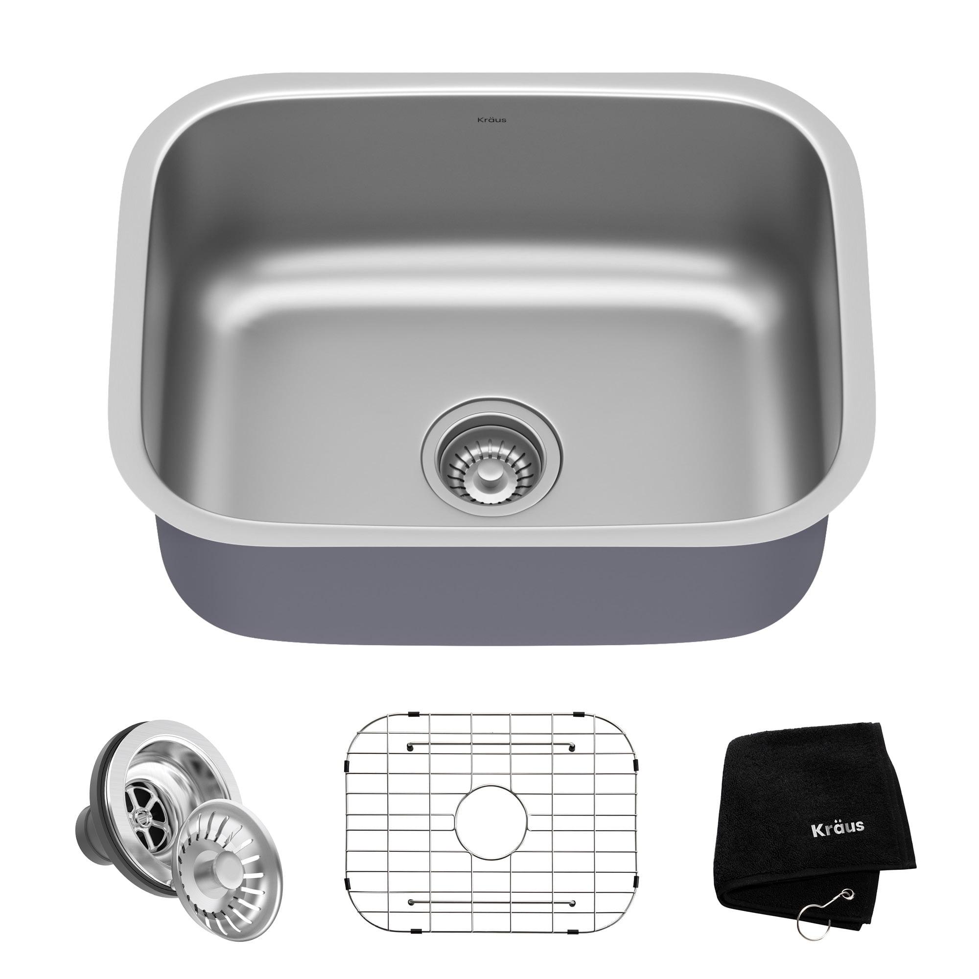 Kraus 23-Inch Satin Stainless Steel Undermount Single Bowl Kitchen Sink