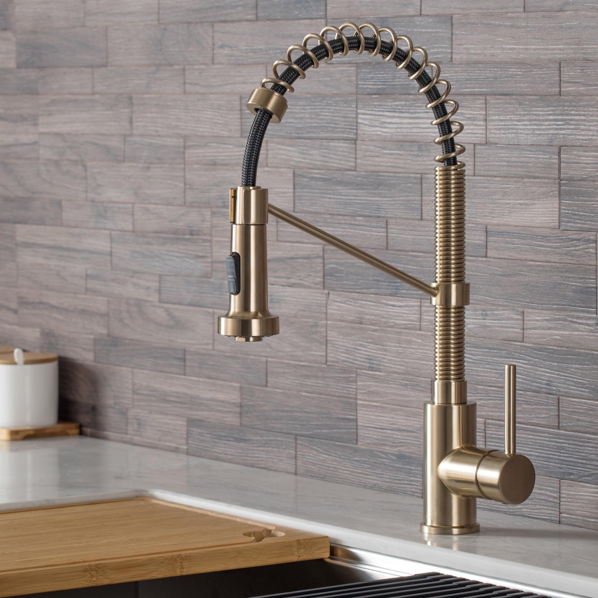 KRAUS Bolden Commercial Style 2-Function Single Handle Pull Down Kitchen Faucet with Soap Dispenser