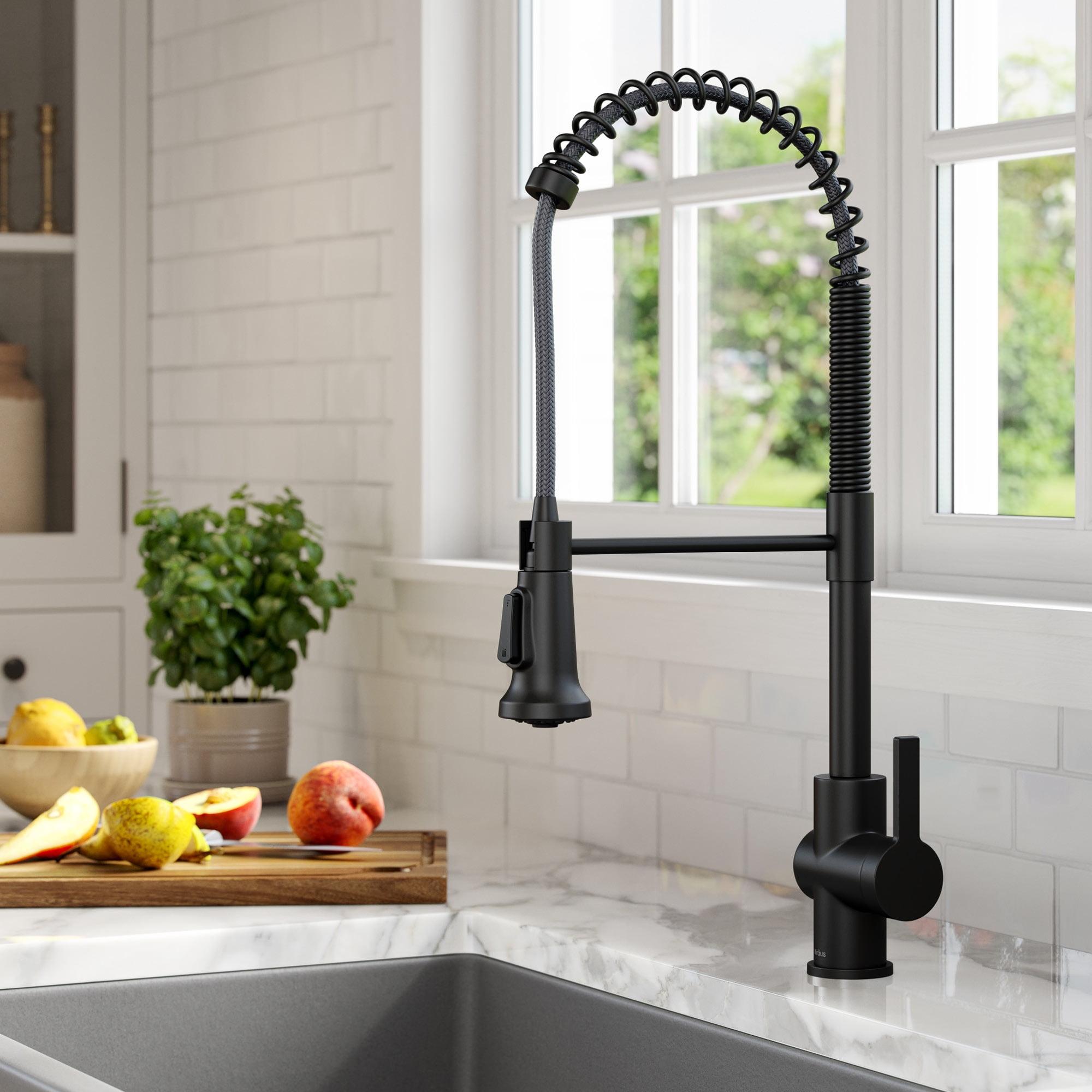 KRAUS Britt Commercial Style Single Handle Pull Down Kitchen Faucet