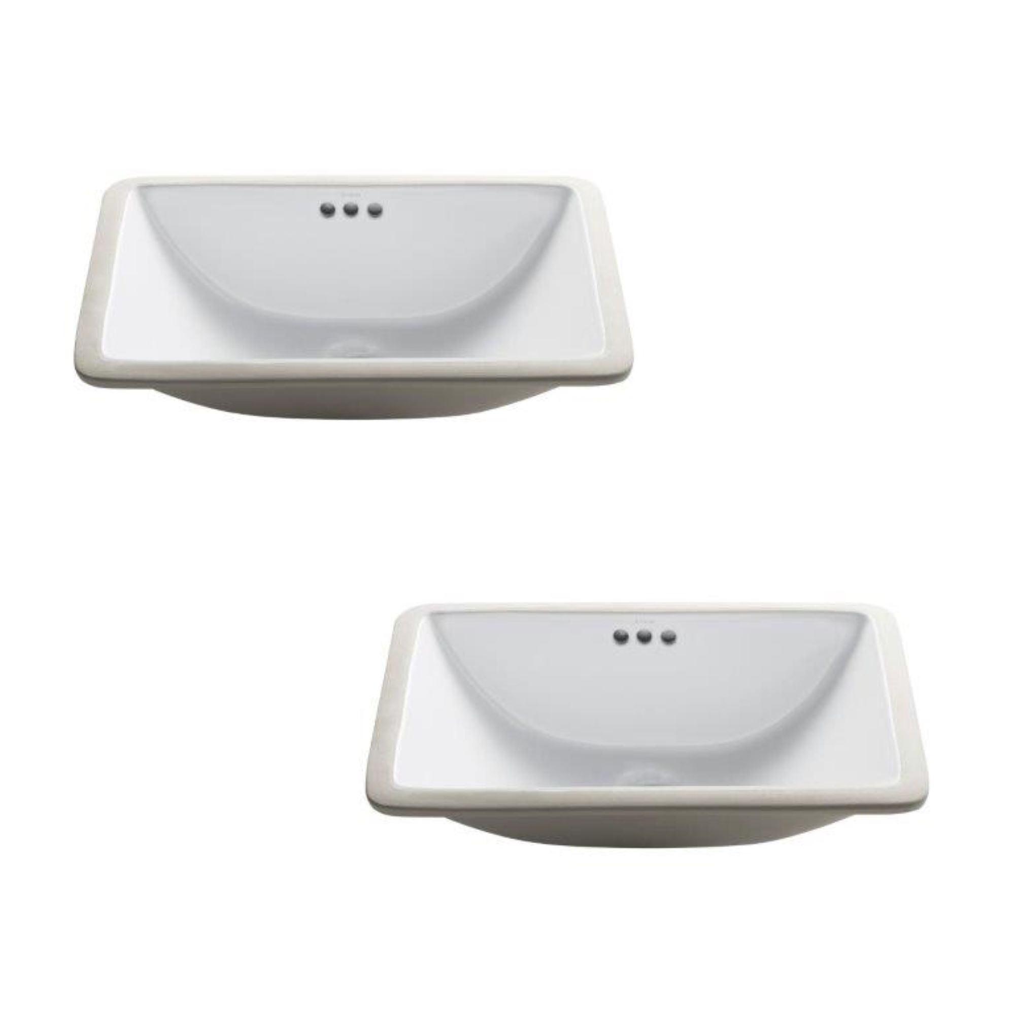 Elavo Classic White Ceramic 20.63" Undermount Bathroom Sink
